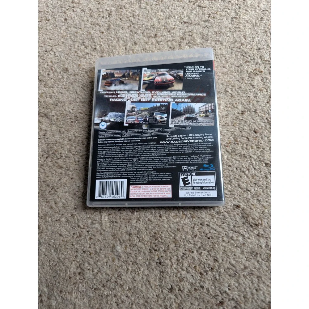 Grid Sony PlayStation 3 PS3 Game Codemasters Racing Complete CIB 2008